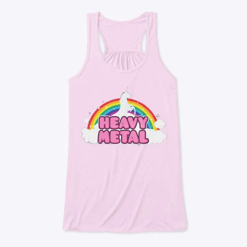 Heavy Metal Unicorn'& Rainbow womens t-s